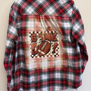 J Cew Flannel - Upcycled Football GAME DAY Transfer
